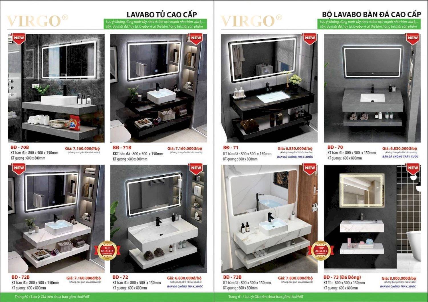 Catalogue và bảng giá Thiết bị vệ sinh VIRGO mới nhất /Page 31